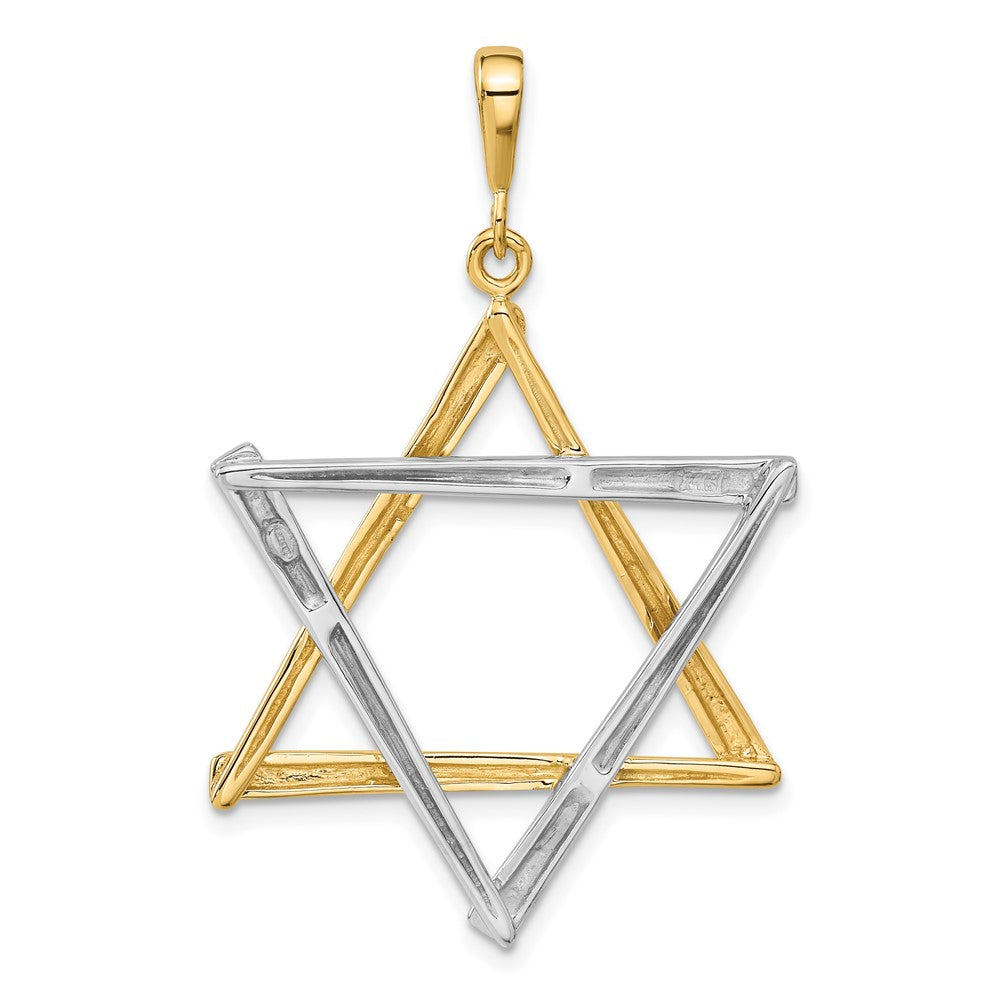 14k Two-tone Star Of David Pendant