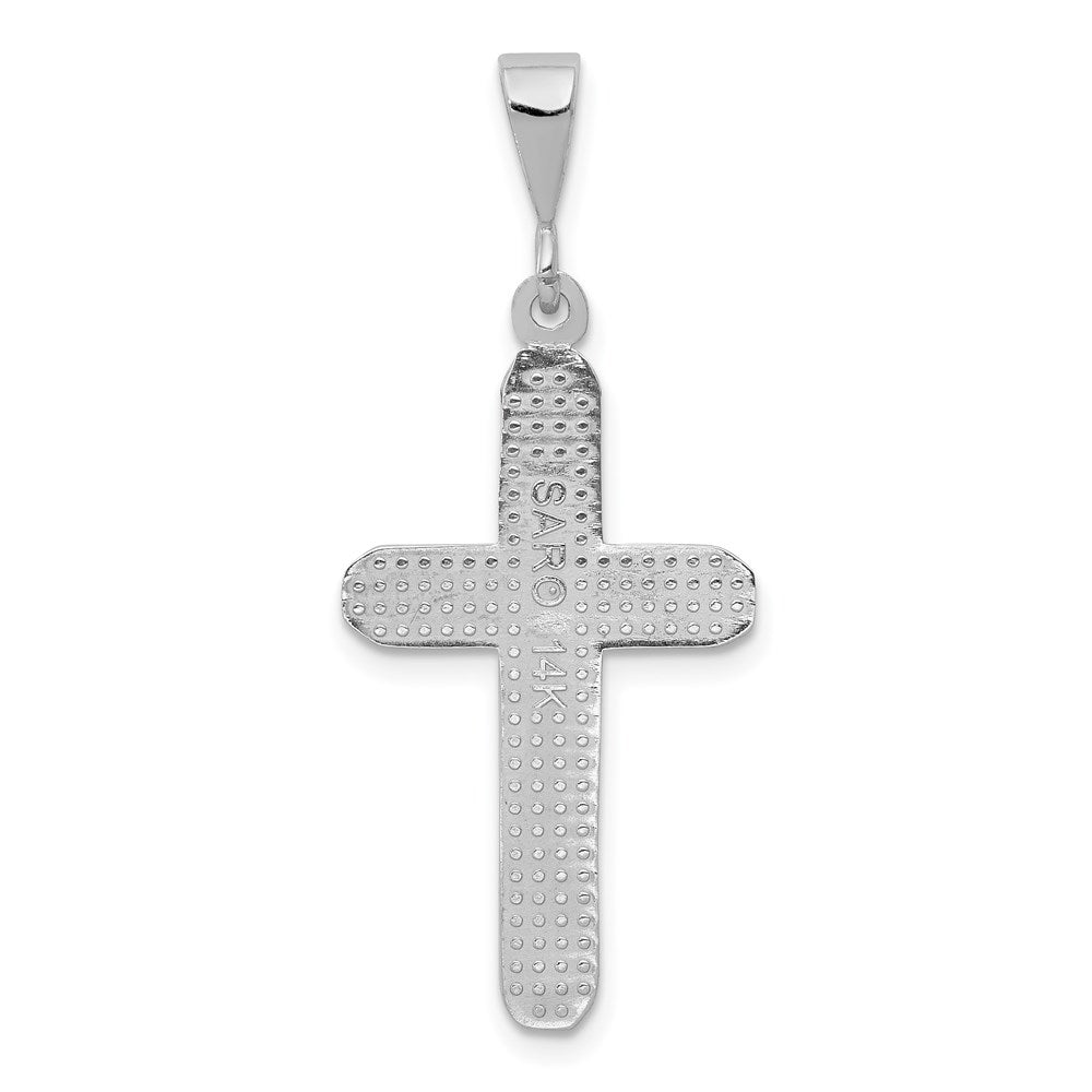 14k White Gold Cross Charm