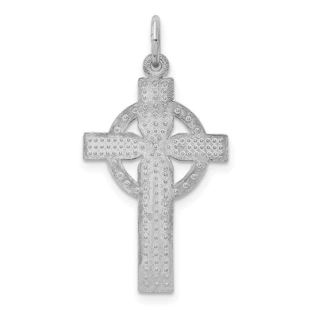 14k White Gold Celtic Cross Charm