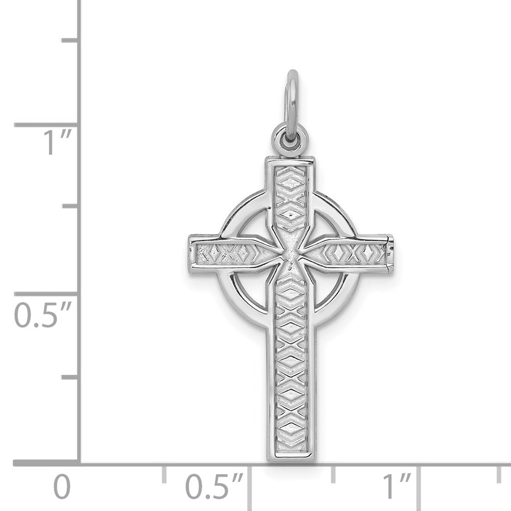 14k White Gold Celtic Cross Charm