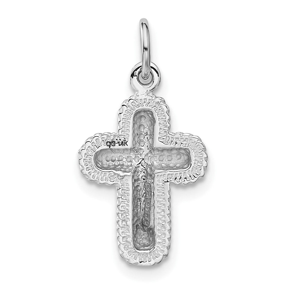 14k White Gold Polished Cross Charm