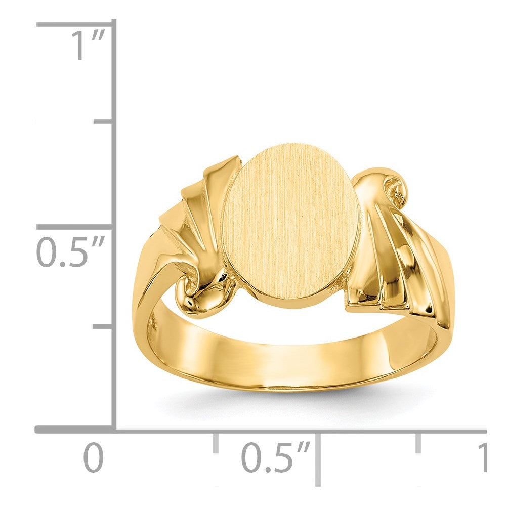 14k 8.5x10.0mm Open Back Signet Ring