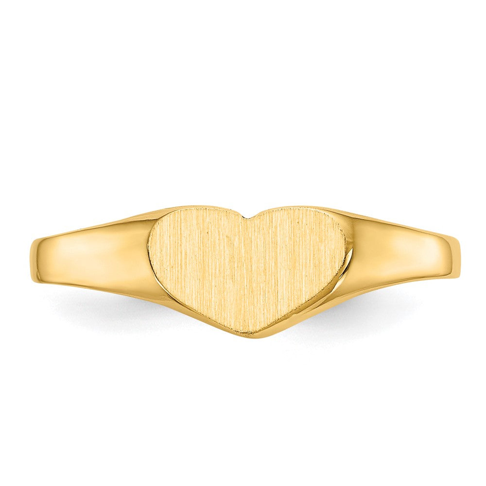 14k 5.5x7.5mm Closed Back Heart Signet Ring