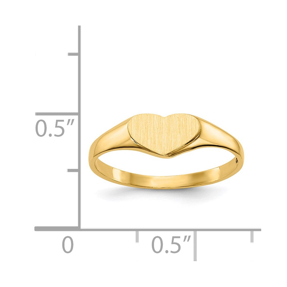 14k 5.5x7.5mm Closed Back Heart Signet Ring
