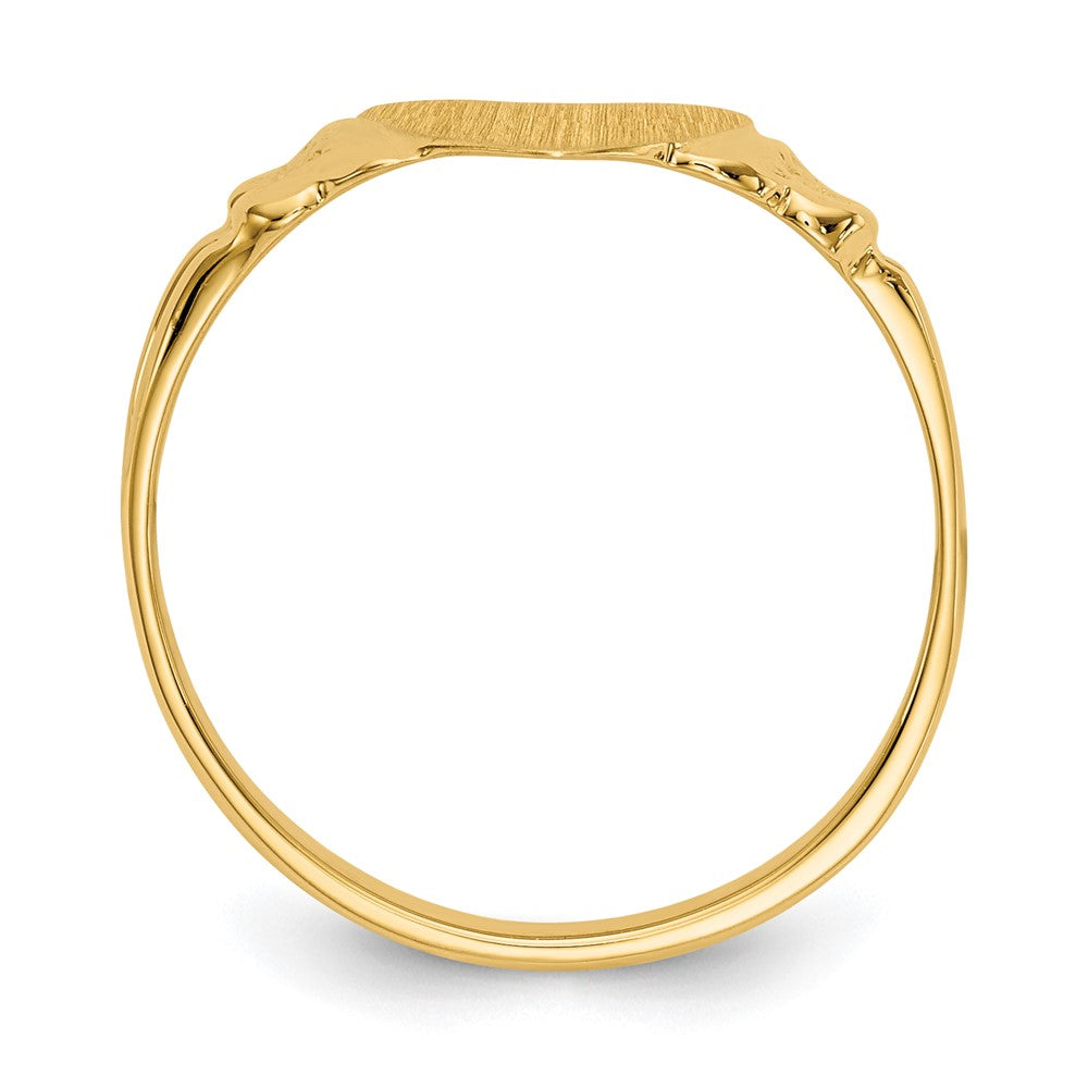 14k 8.0x8.5mm Closed Back Children's Heart Signet Ring