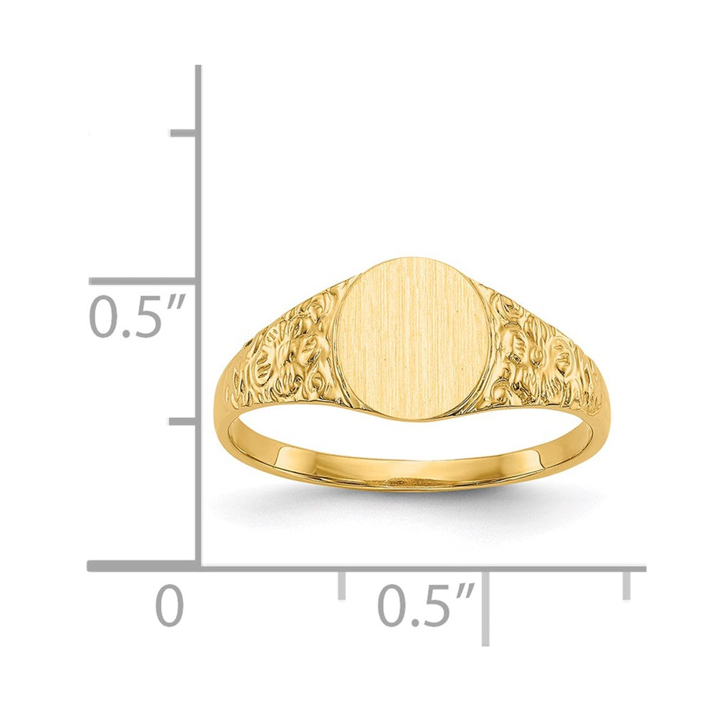 14k 8.0x7.0mm Closed Back Signet Ring
