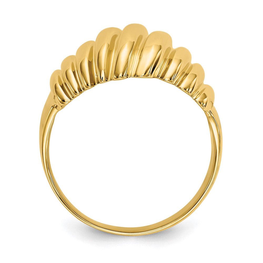 14k Polished Scalloped Dome Ring