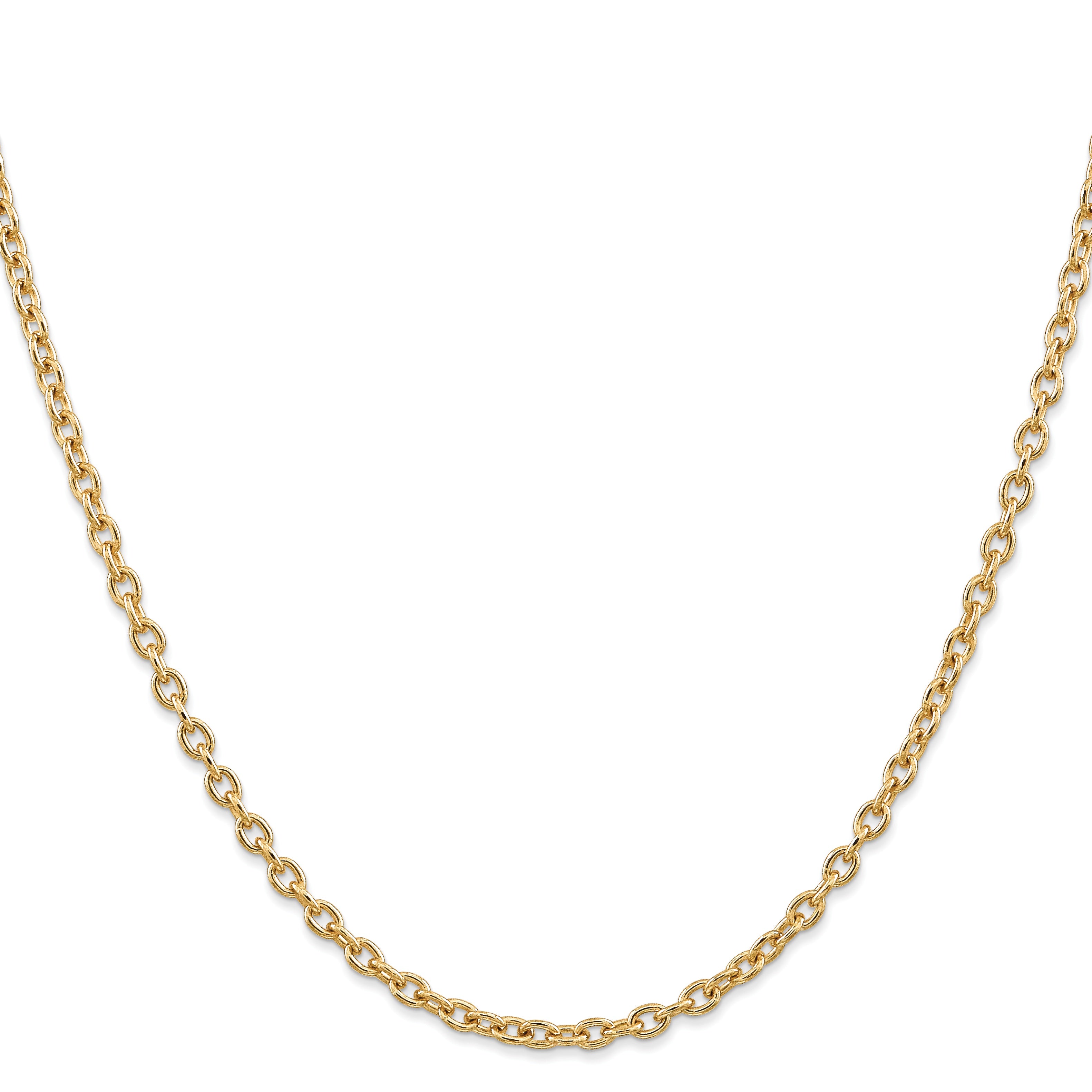 14KT Solid Yellow Gold 2 MM Cable Link Chain