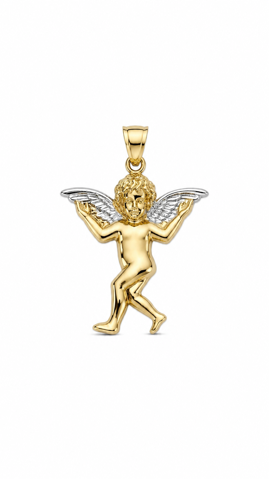 14K Two-Tone Gold Angel Pendant [A3B0]