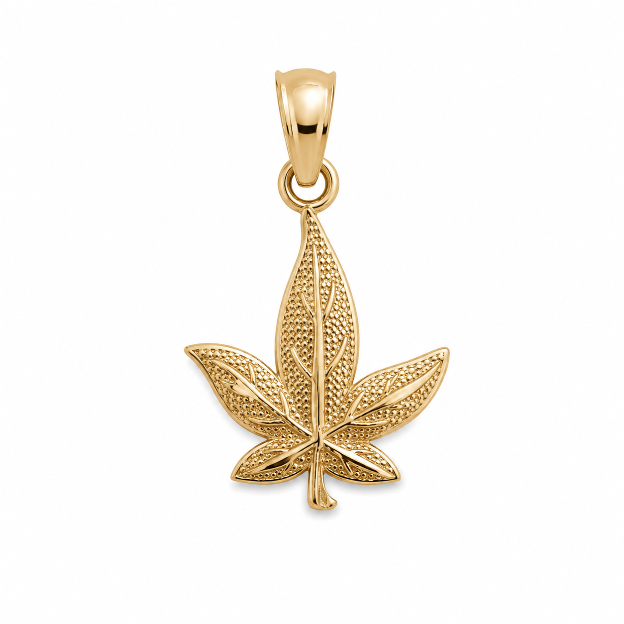 14KT Yellow Gold Leaf Pendant (A0P7)