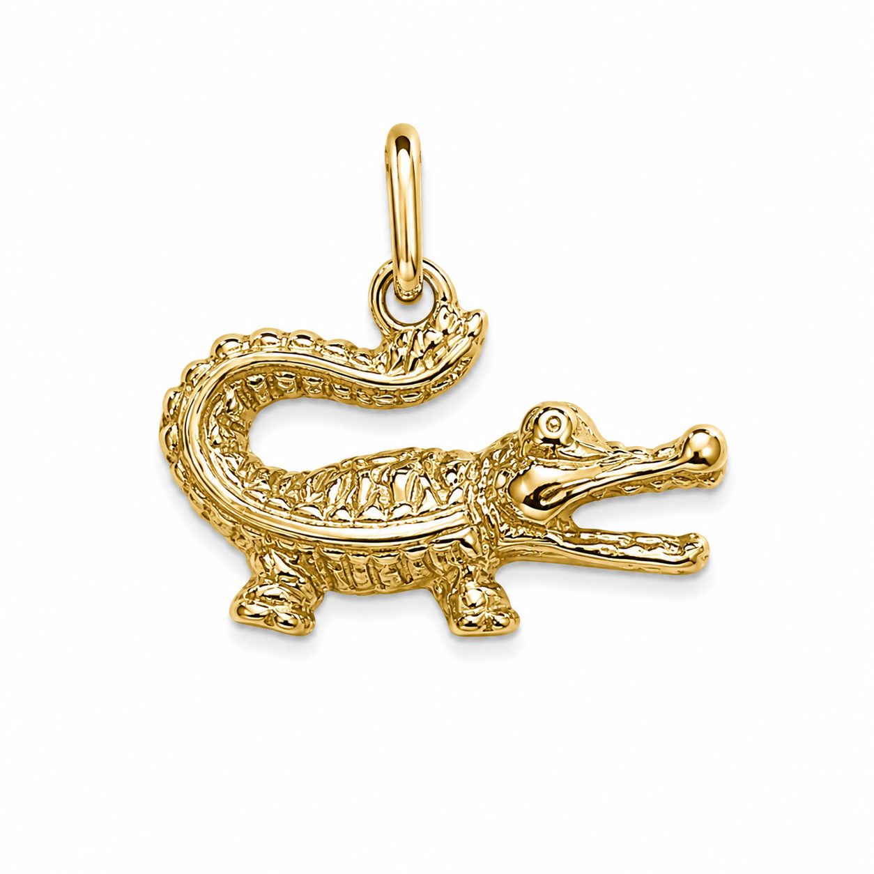 14KT Yellow Gold Crocodile Pendant [A1B8]