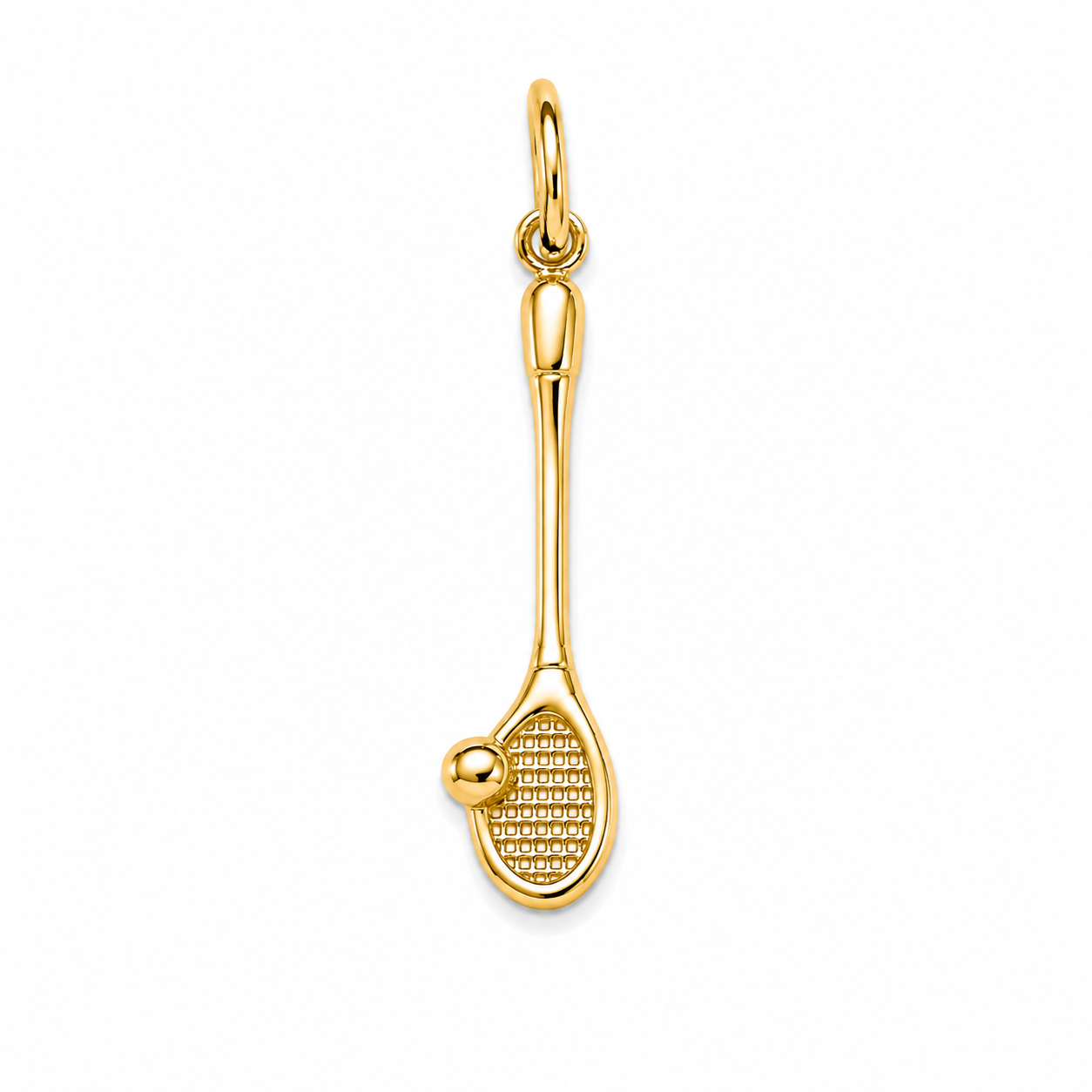 18KT Yellow Gold Racket and Ball Pendant [A0B5]