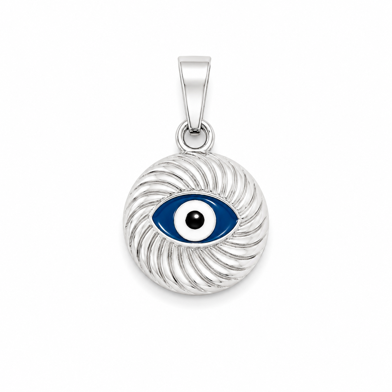 14KT White Gold Evil Eye Pendant [A0B7]