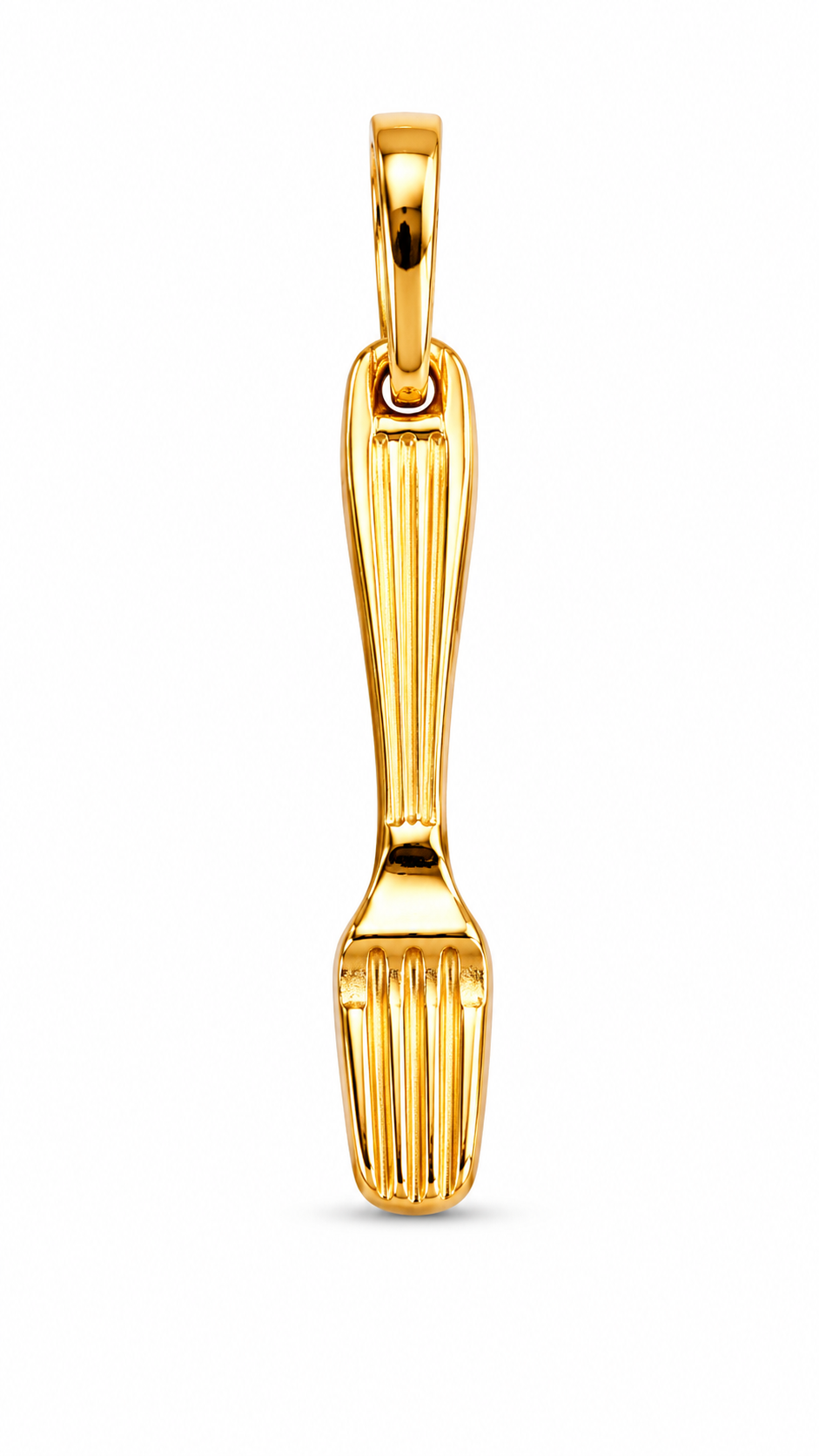 18KT Yellow Gold Fork Pendant [A0B6]