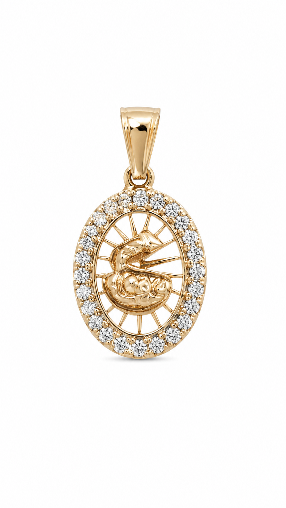14KT Yellow  Gold Baptism Pendant [A0B5]