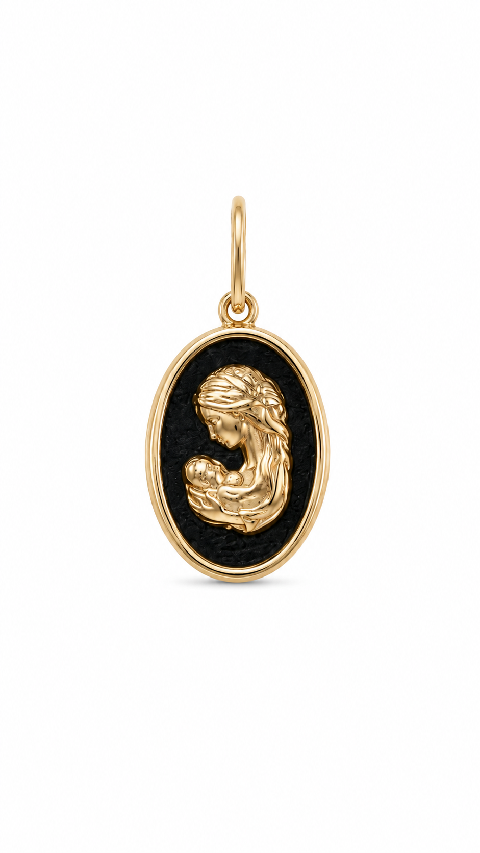 14KT Yellow Gold Mother and Child Pendant [A0B7]