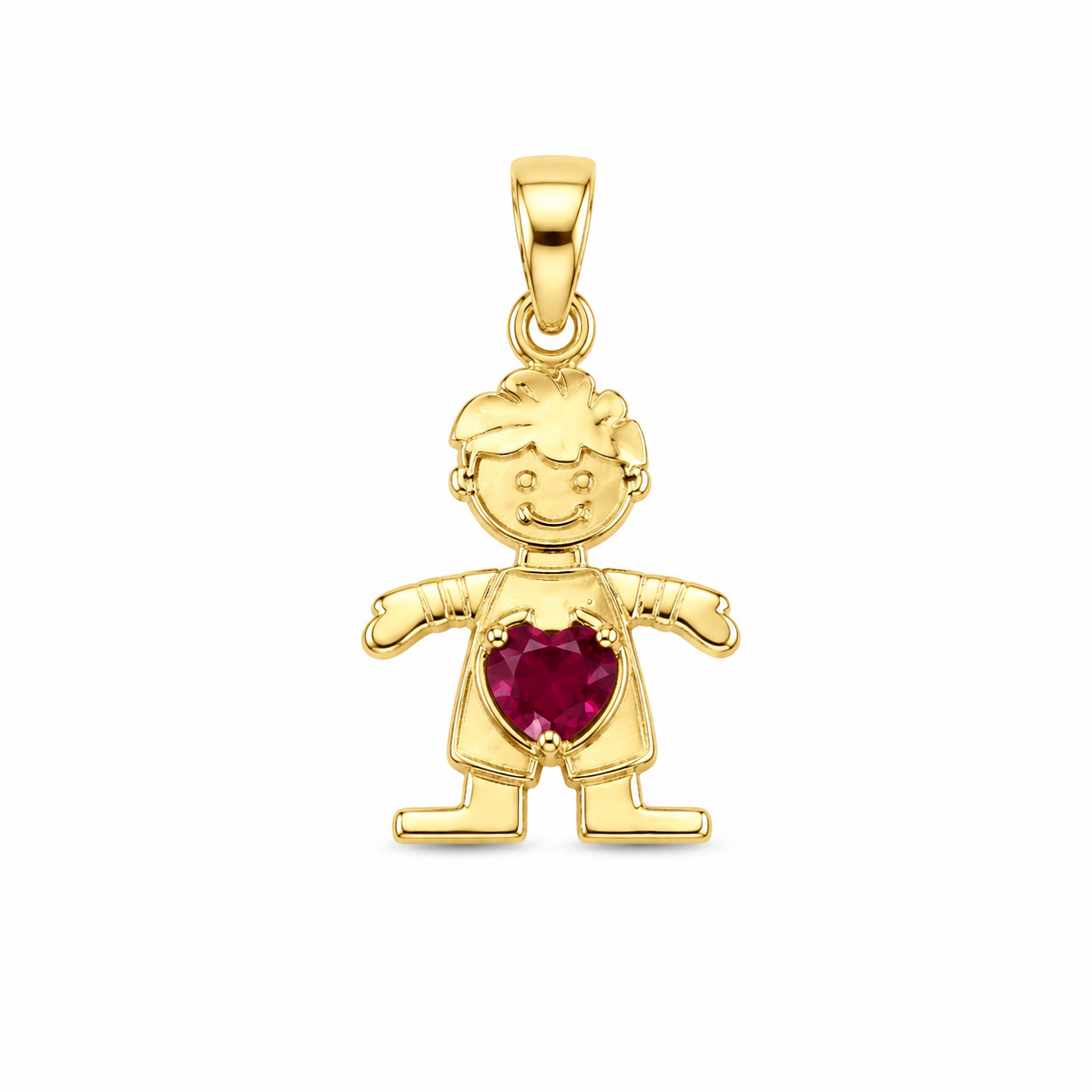 14KT Child Figure Cubic Zirconium Yellow Gold [A0B9]