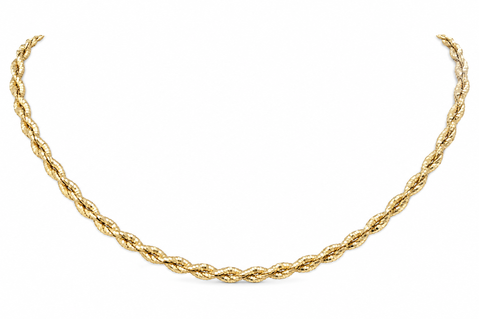 14KT Yellow Gold Twisted Rope Necklace