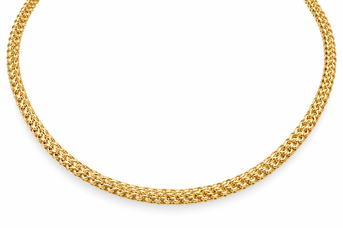 10KT Semi-Solid Yellow Gold 4 MM Box Franco Link Chain