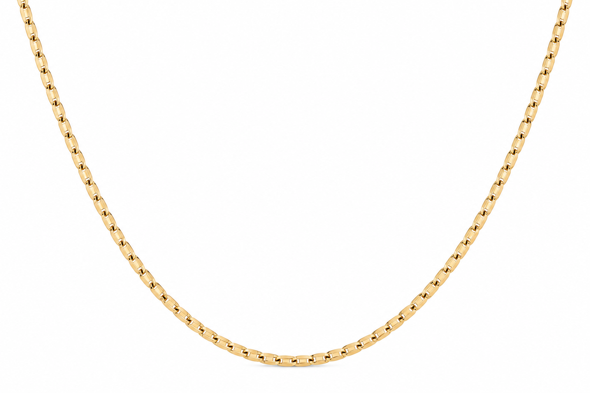 14KT Solid Yellow Gold 2 MM Valentino Chain