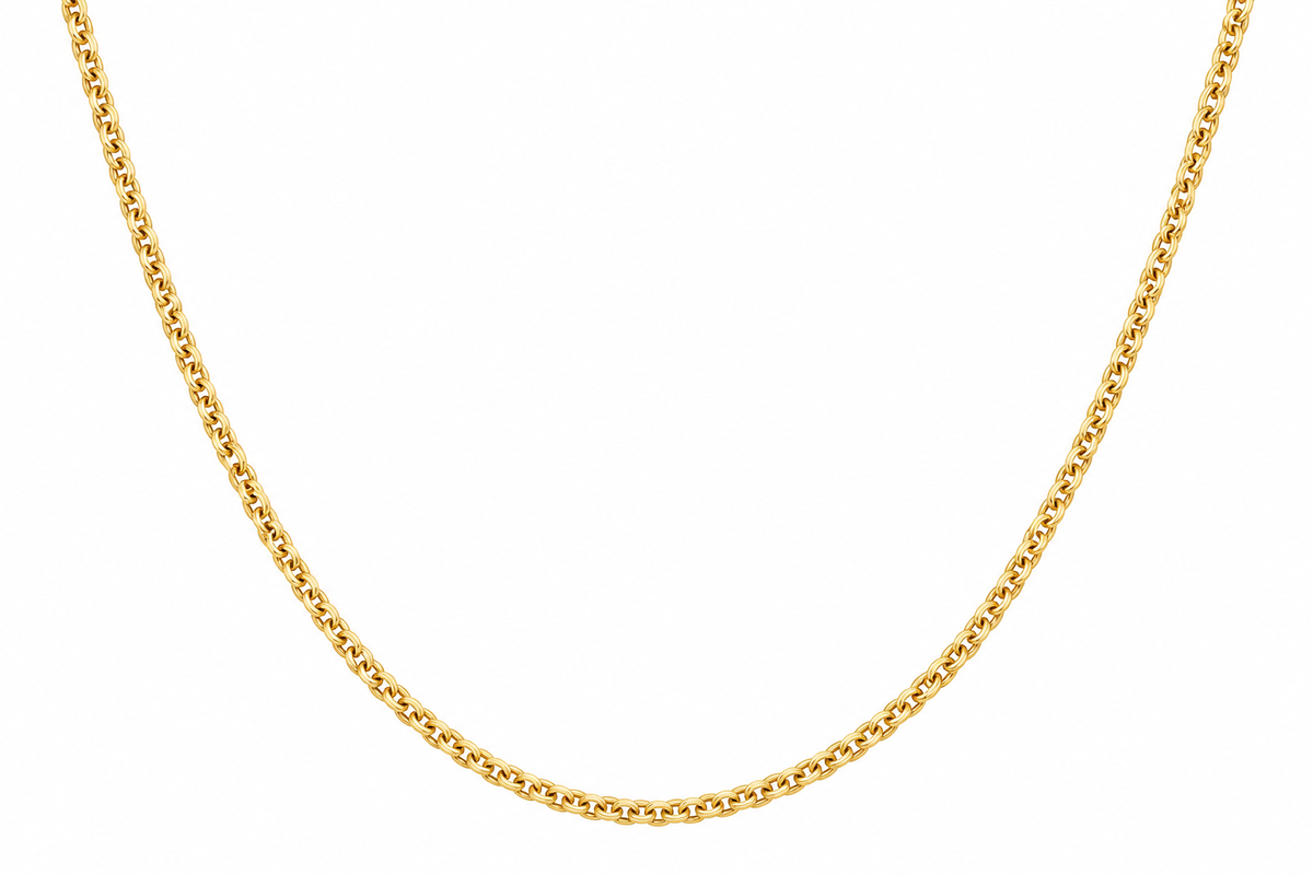 14KT Solid Yellow Gold 1 MM Fancy Design Chain