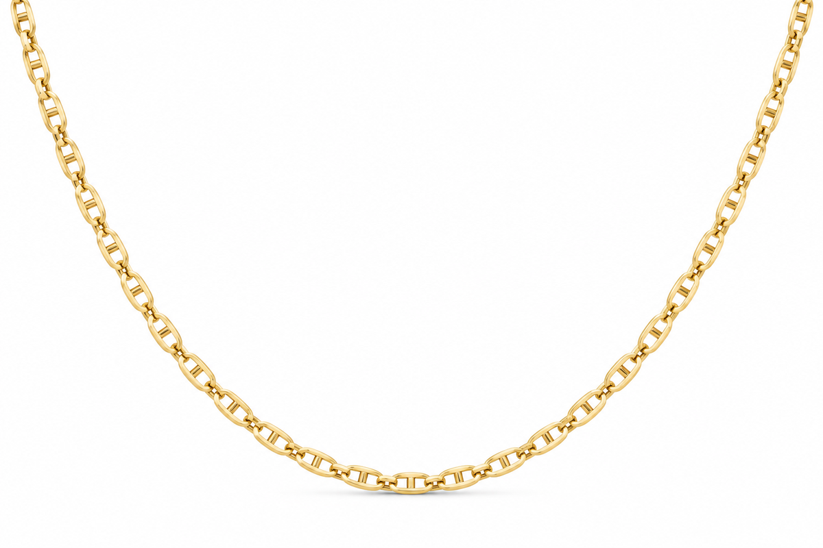 14KT Hollow Yellow Gold 1.5 MM Valentino Chain