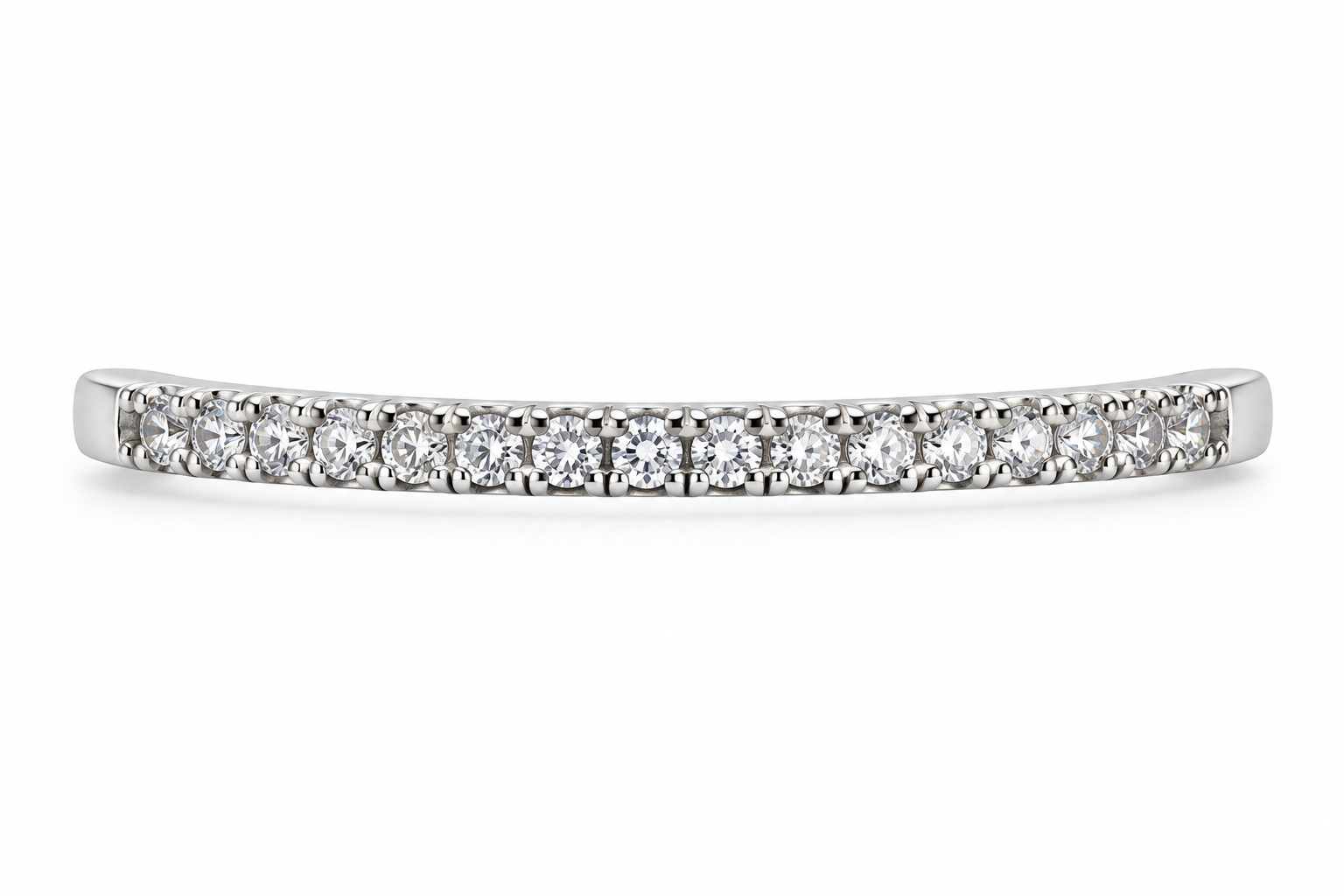 925 Sterling Silver Cubic Zirconium Stacker Ring  [A1B3]