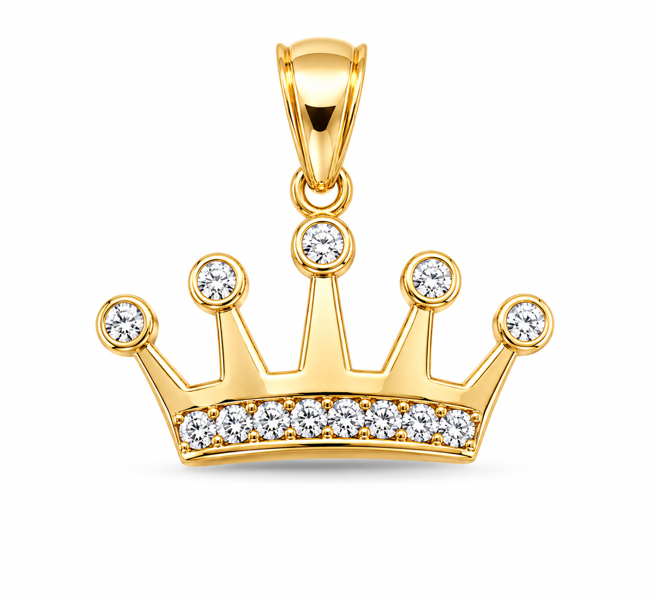 10KT Yellow Gold Crown Pendant [A0B70]