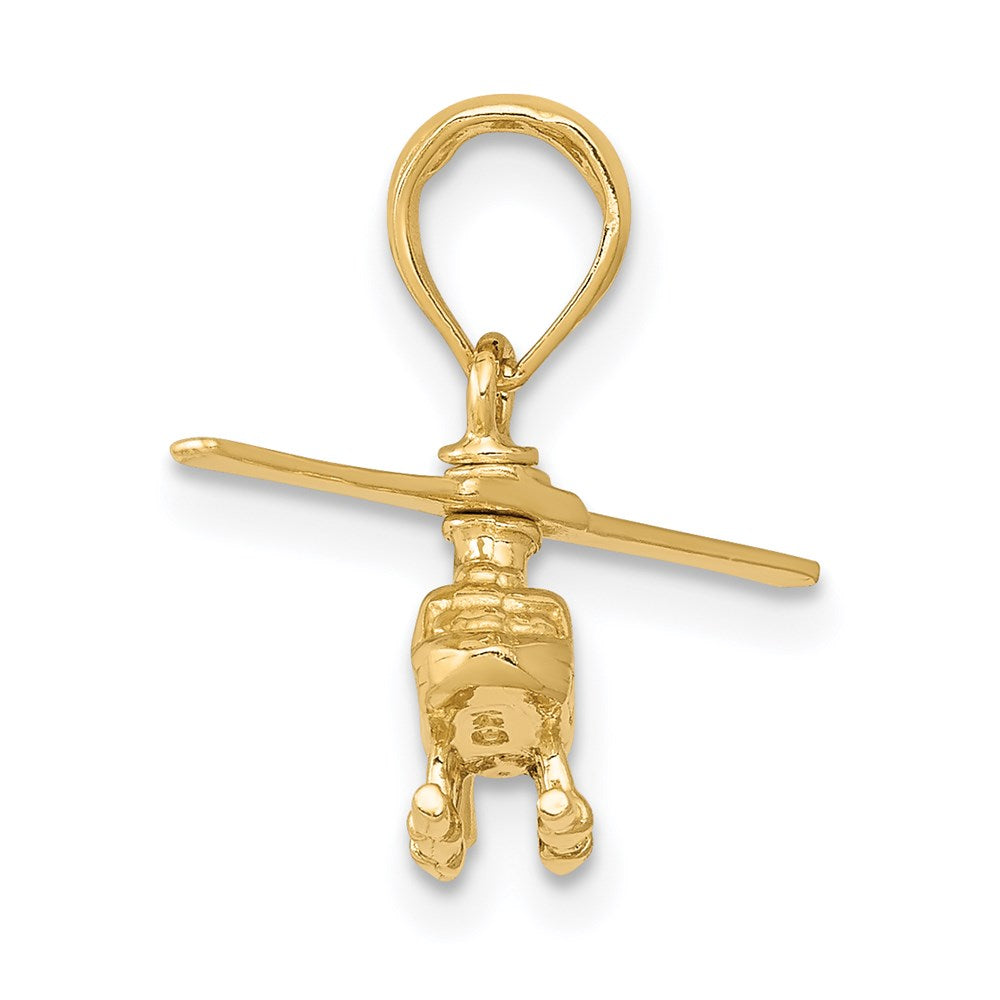 14k 3-D Moveable Helicopter Pendant