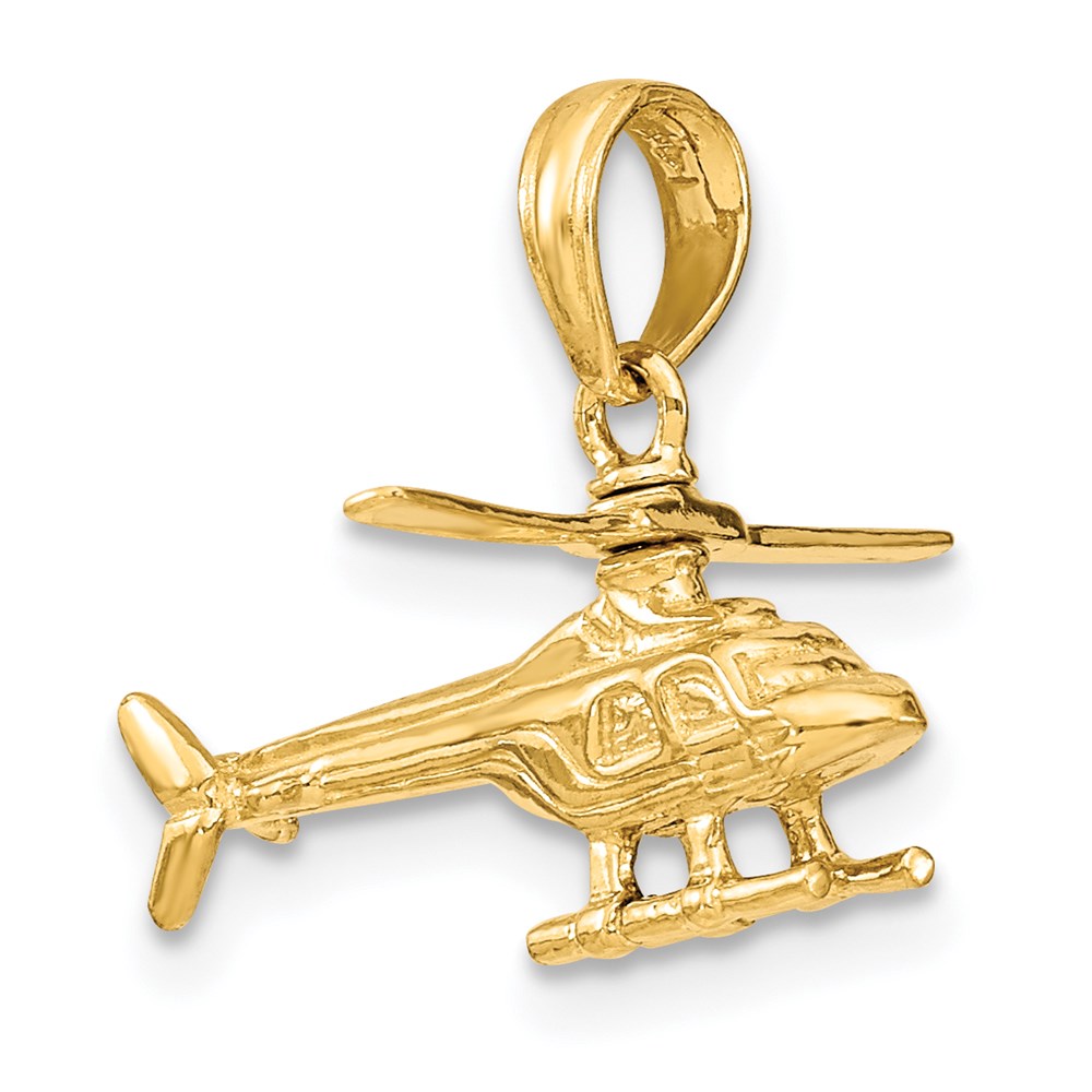 14k 3-D Moveable Helicopter Pendant
