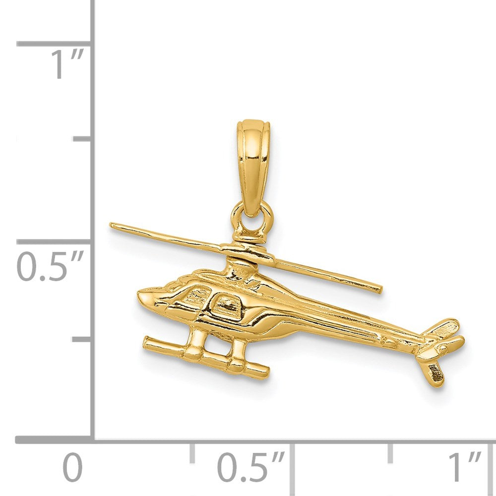 14k 3-D Moveable Helicopter Pendant