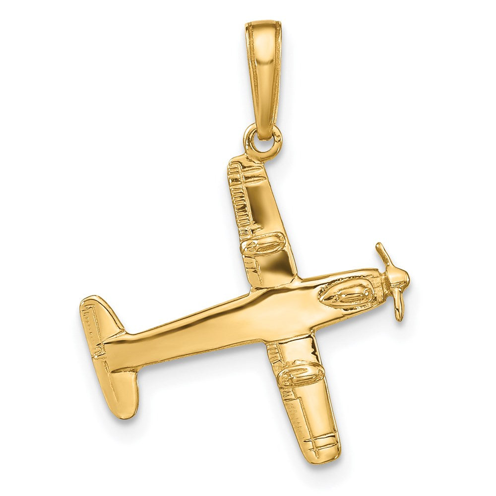 14k 3-D Low-Wing Airplane Pendant