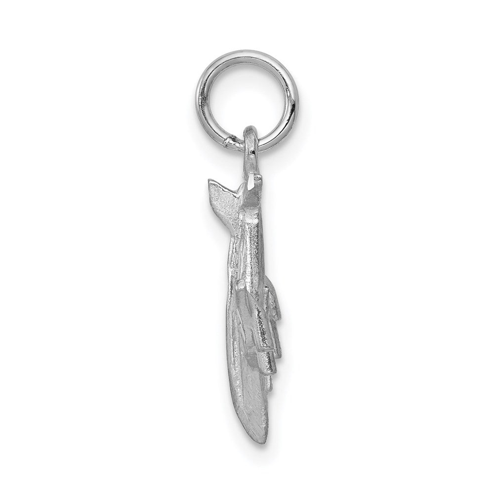14k White Gold 3-D Airplane Charm