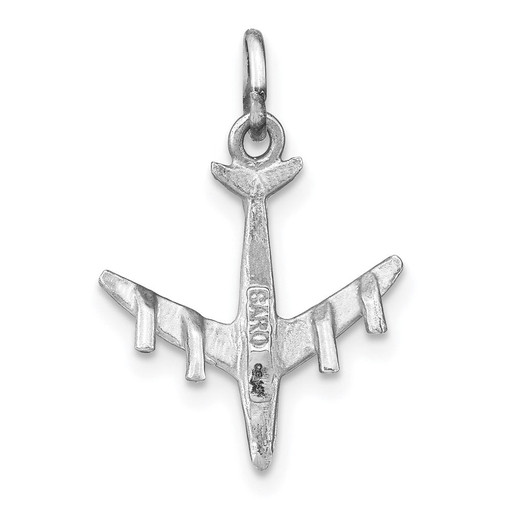 14k White Gold 3-D Airplane Charm