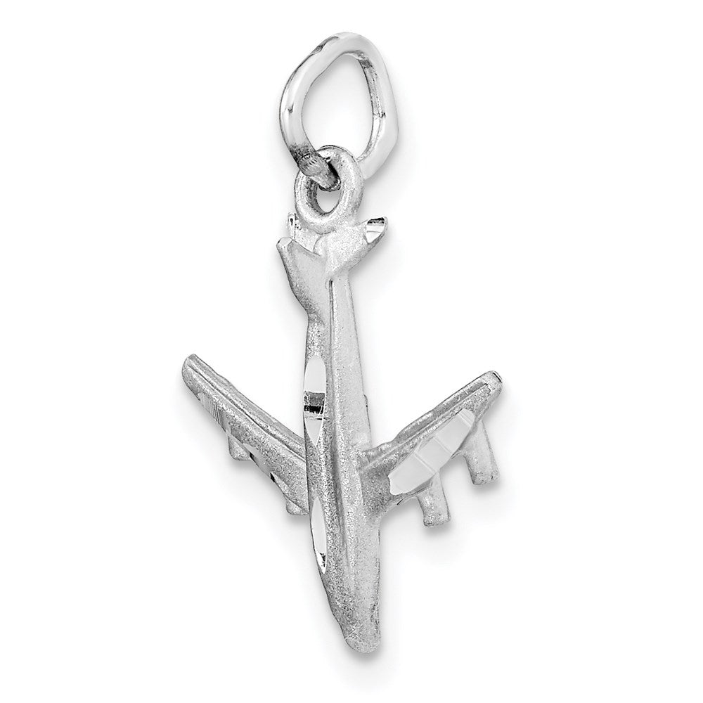 14k White Gold 3-D Airplane Charm