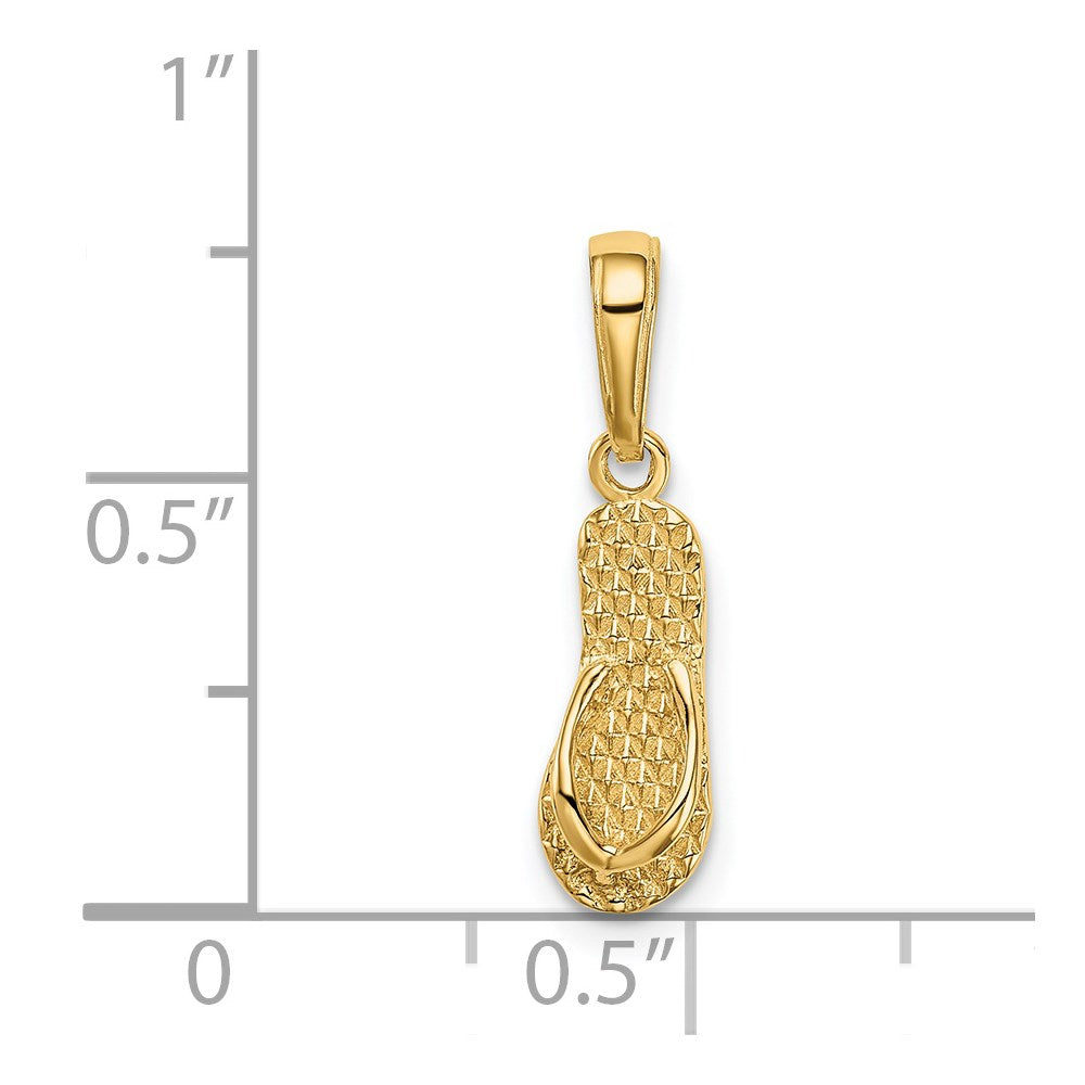 14k 3D HAWAII Flip-Flop Pendant