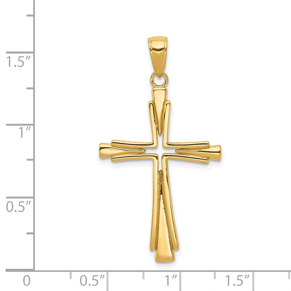 14k Polished Solid Cross Pendant