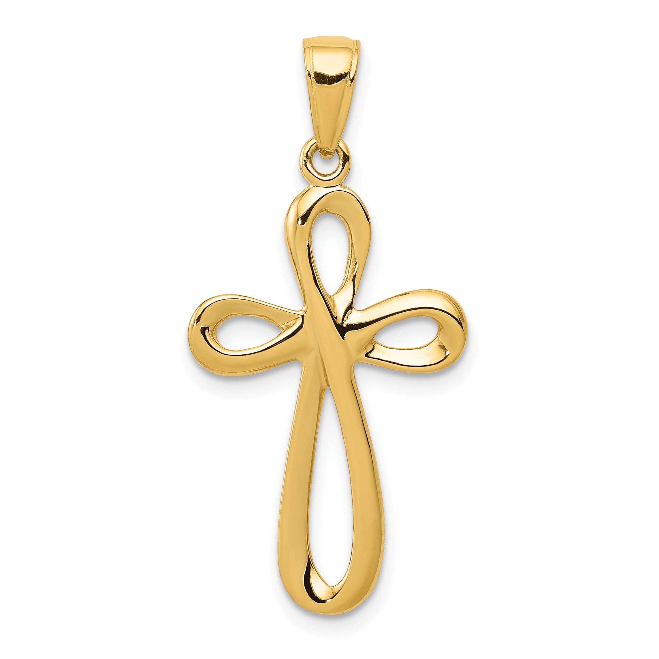 14K Polished Cross Pendant