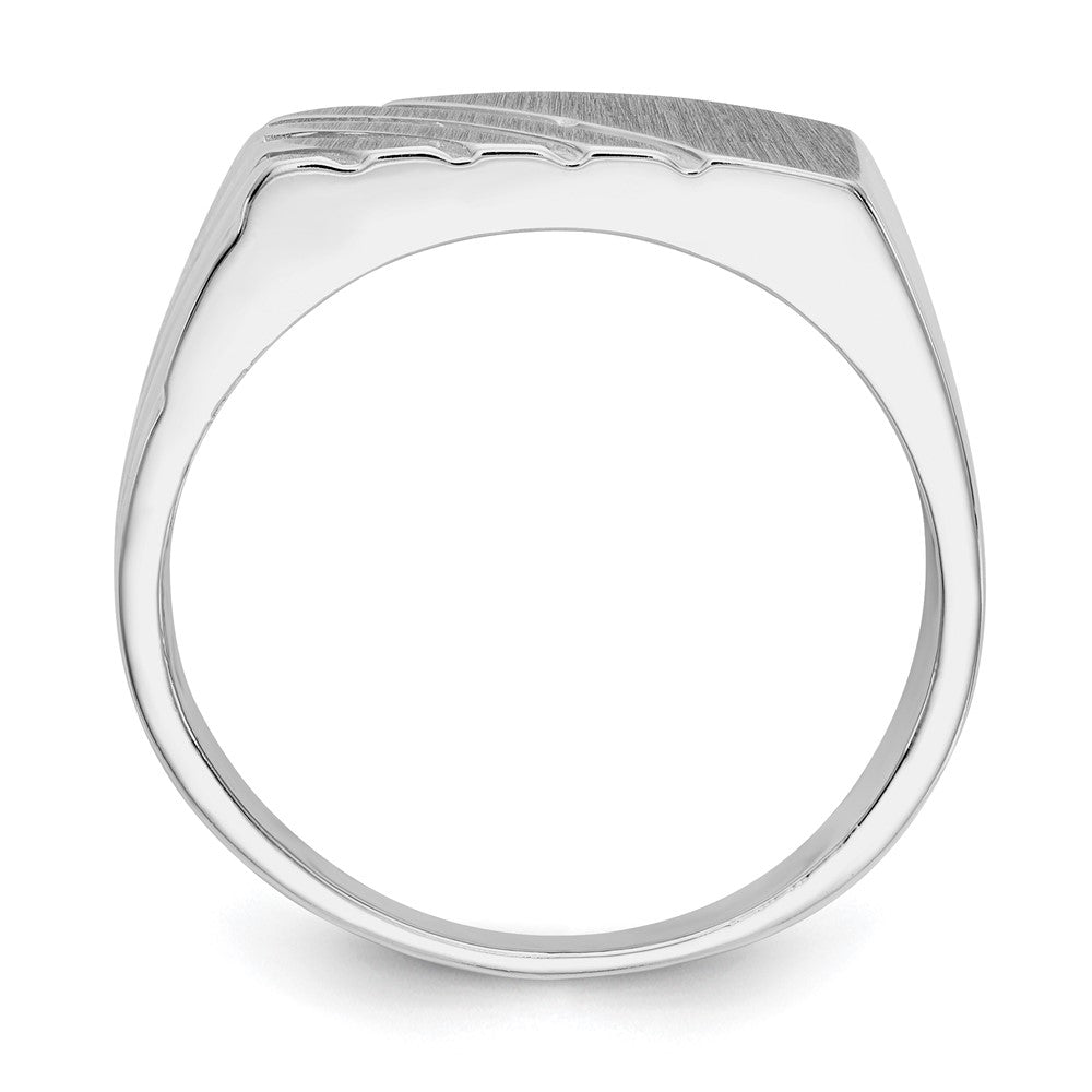 14k White Gold 7.5mm x 16.3mm Open Back Men's Signet Ring