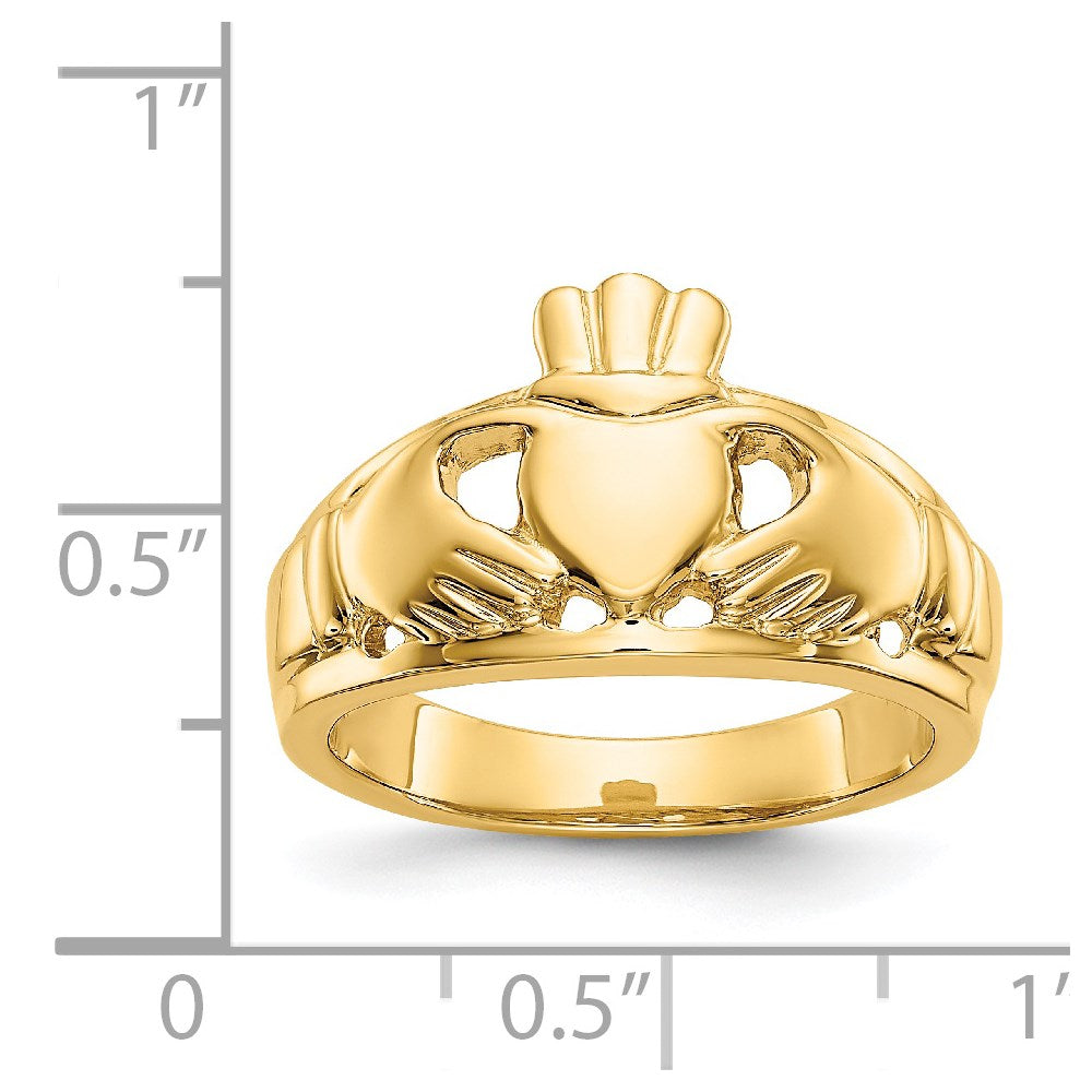 14k Polished Ladies Claddagh Ring