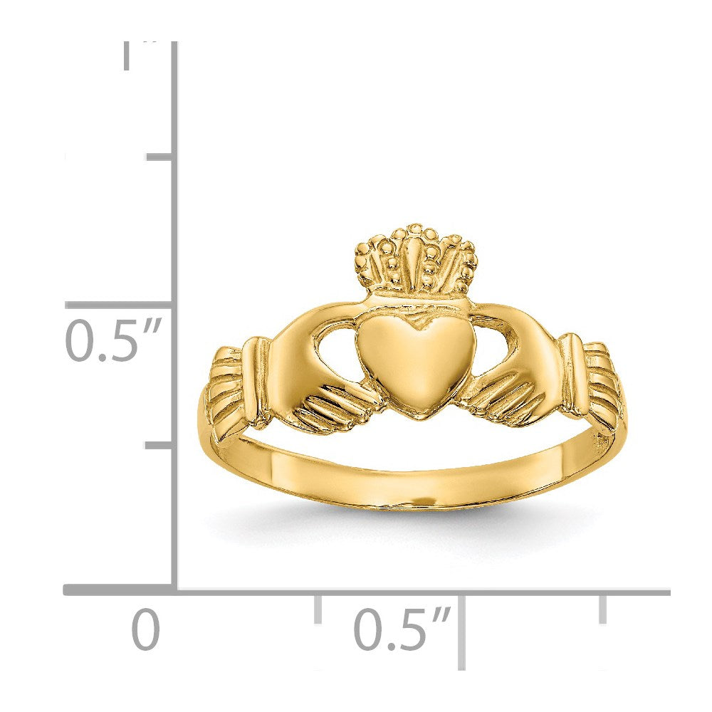 14k Polished Ladies Claddagh Ring