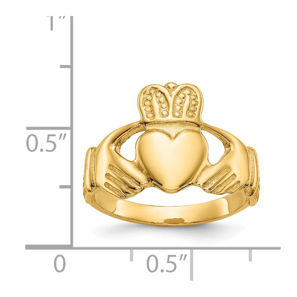 14k Polished Ladies Claddagh Ring
