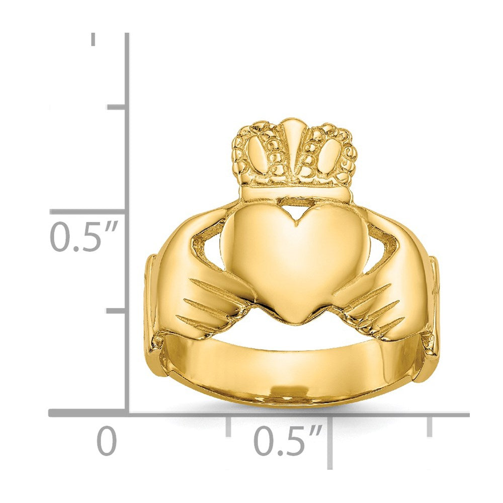 14k Polished Ladies Claddagh Ring