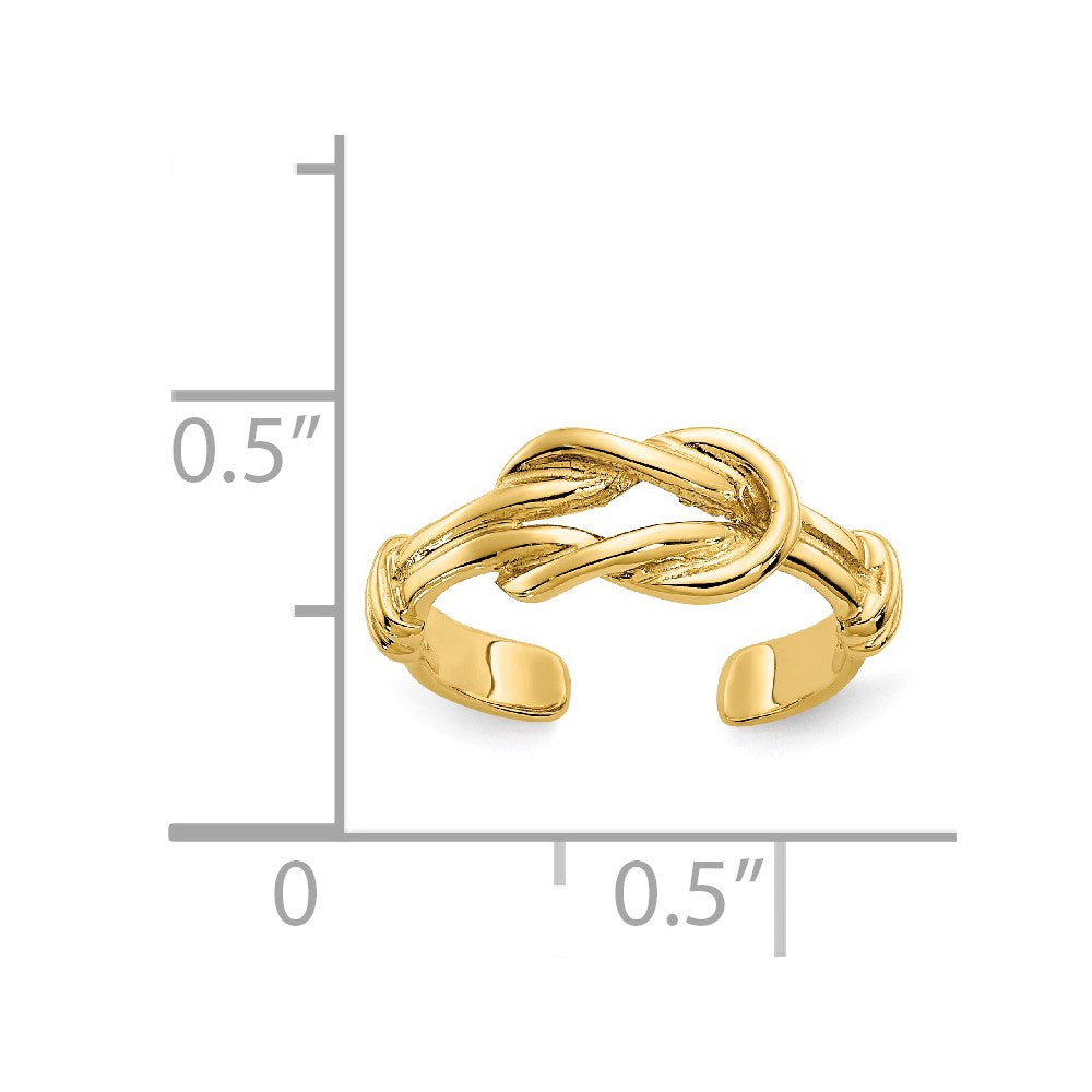 14k Love Knot Toe Ring