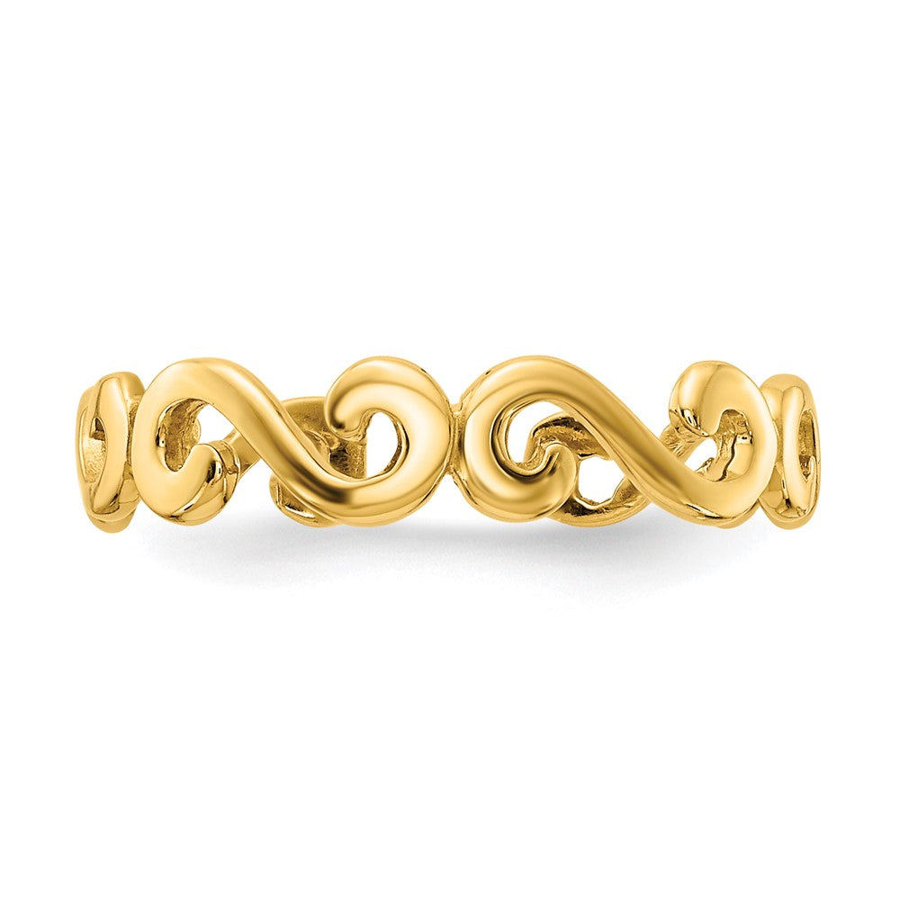 14k Swirl Toe Ring