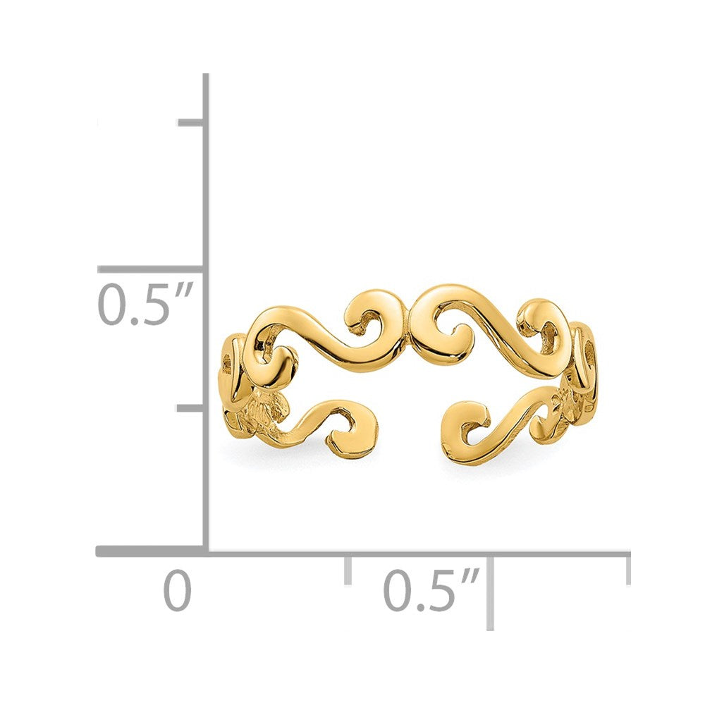 14k Swirl Toe Ring