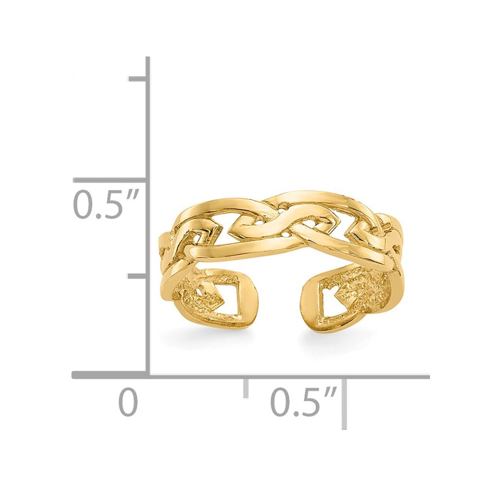 14k Weave Toe Ring