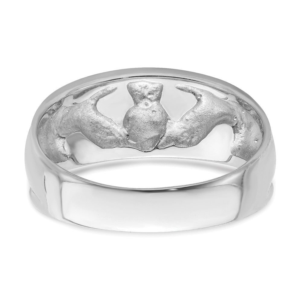 14k White Gold Ladies Claddagh Band