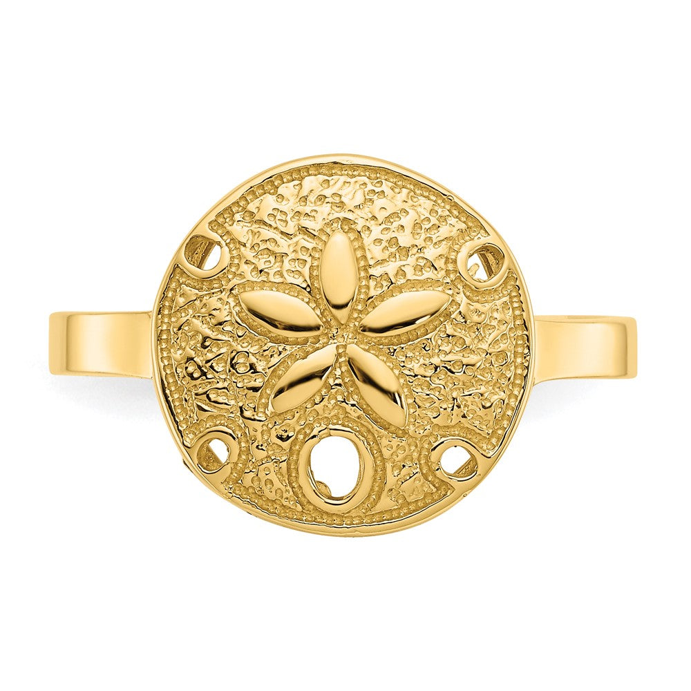 14k Polished Sand Dollar Ring