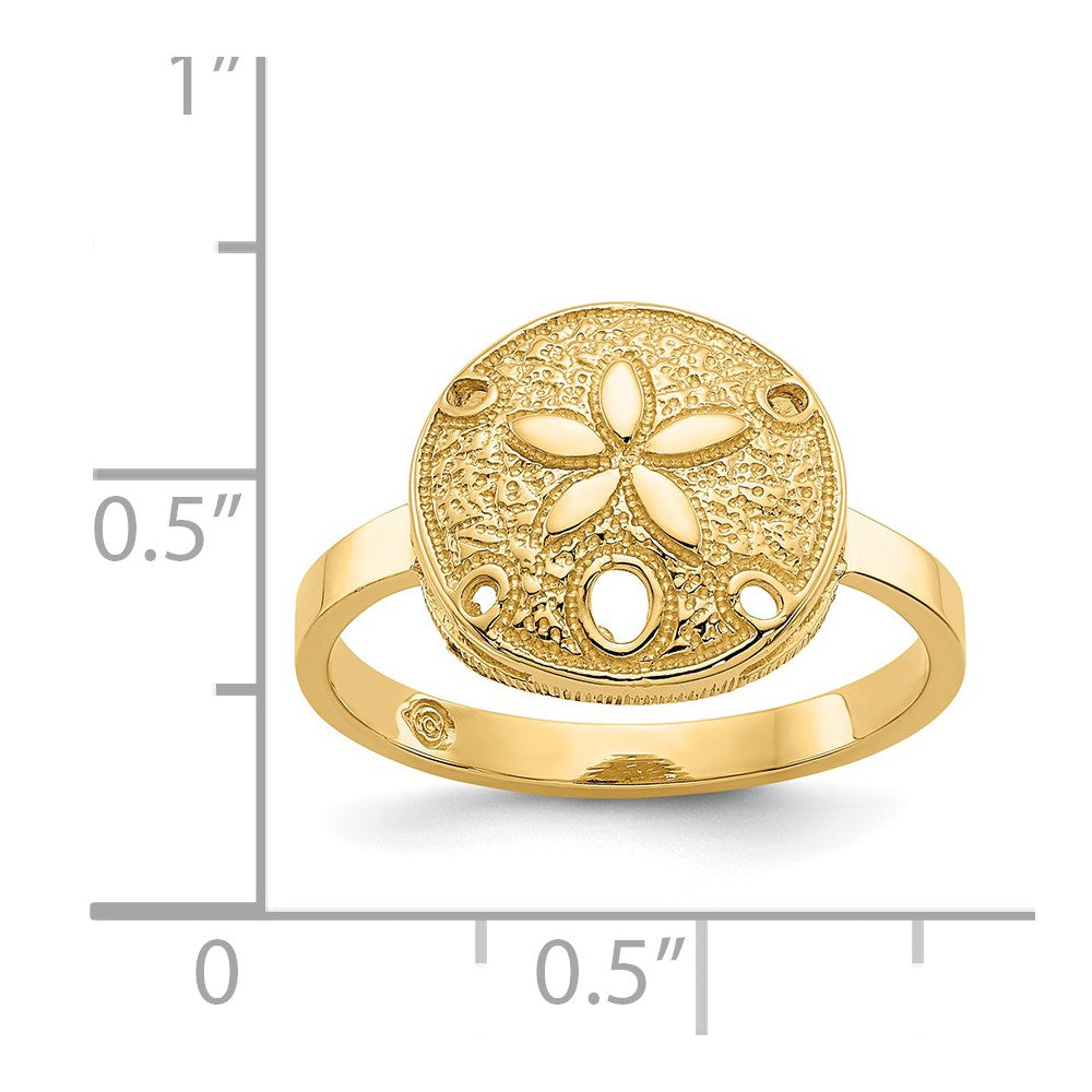14k Polished Sand Dollar Ring